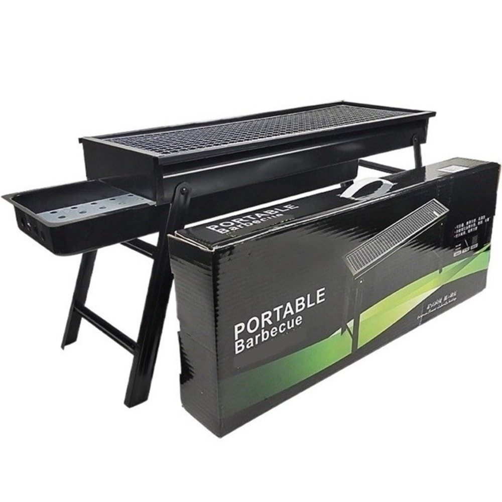 Portable Barbecue Grill Folding Legs Outdoor BBQ Smoker Cooker Camping Durable - Picture 2 of 6